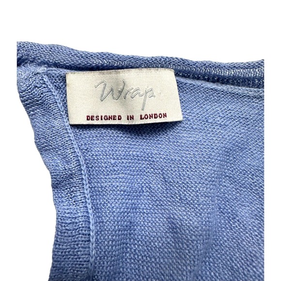 Wrap London Women's Light Blue Sweater w/Sequined Front Key Hole Back Size 8 - Picture 5 of 10
